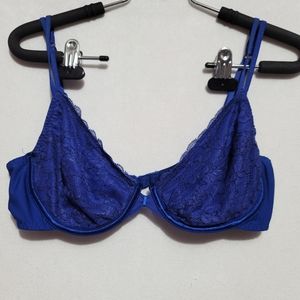 blue lace unlined bra size 36 c